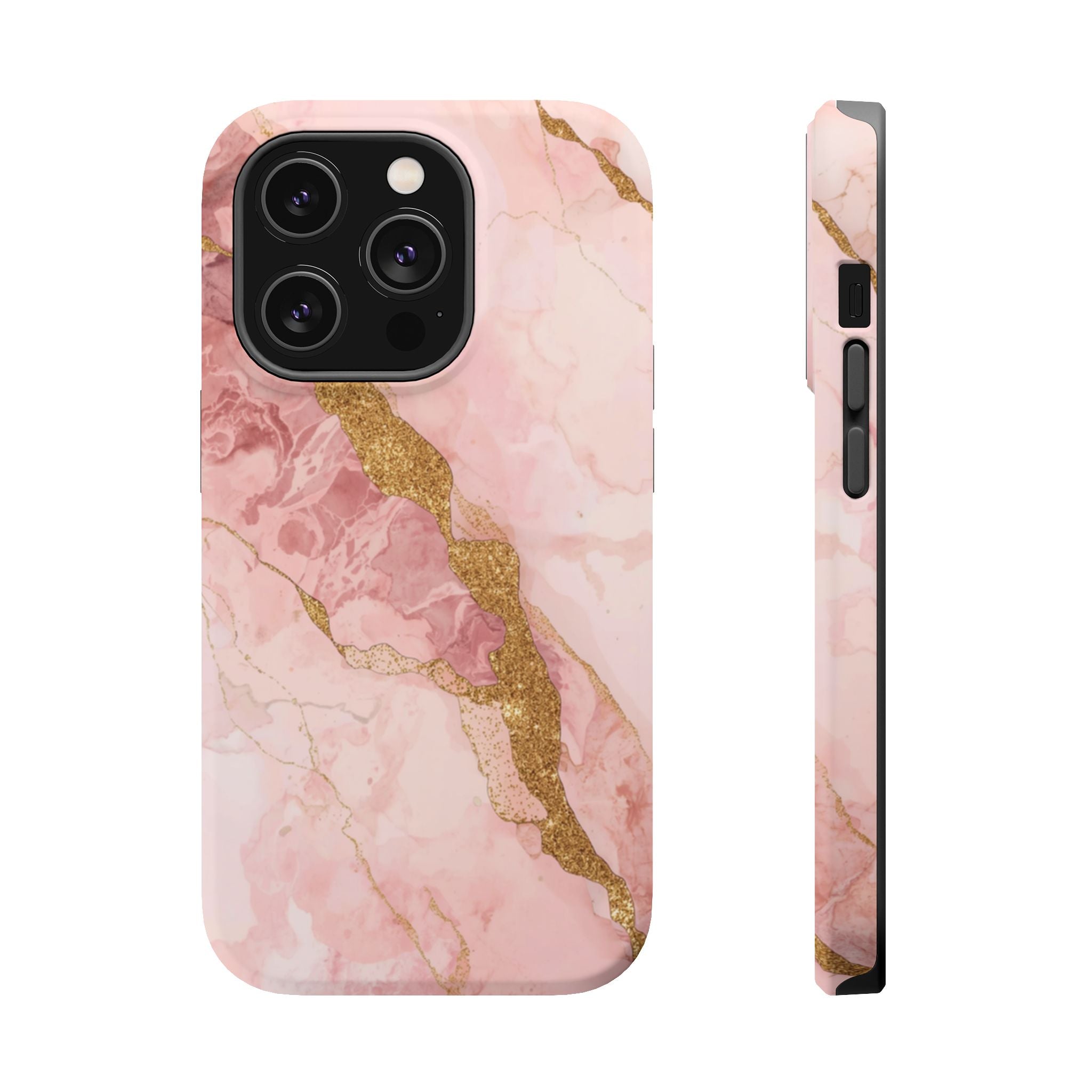 Pink Marble Magnetic Impact-Resistant Phone Case