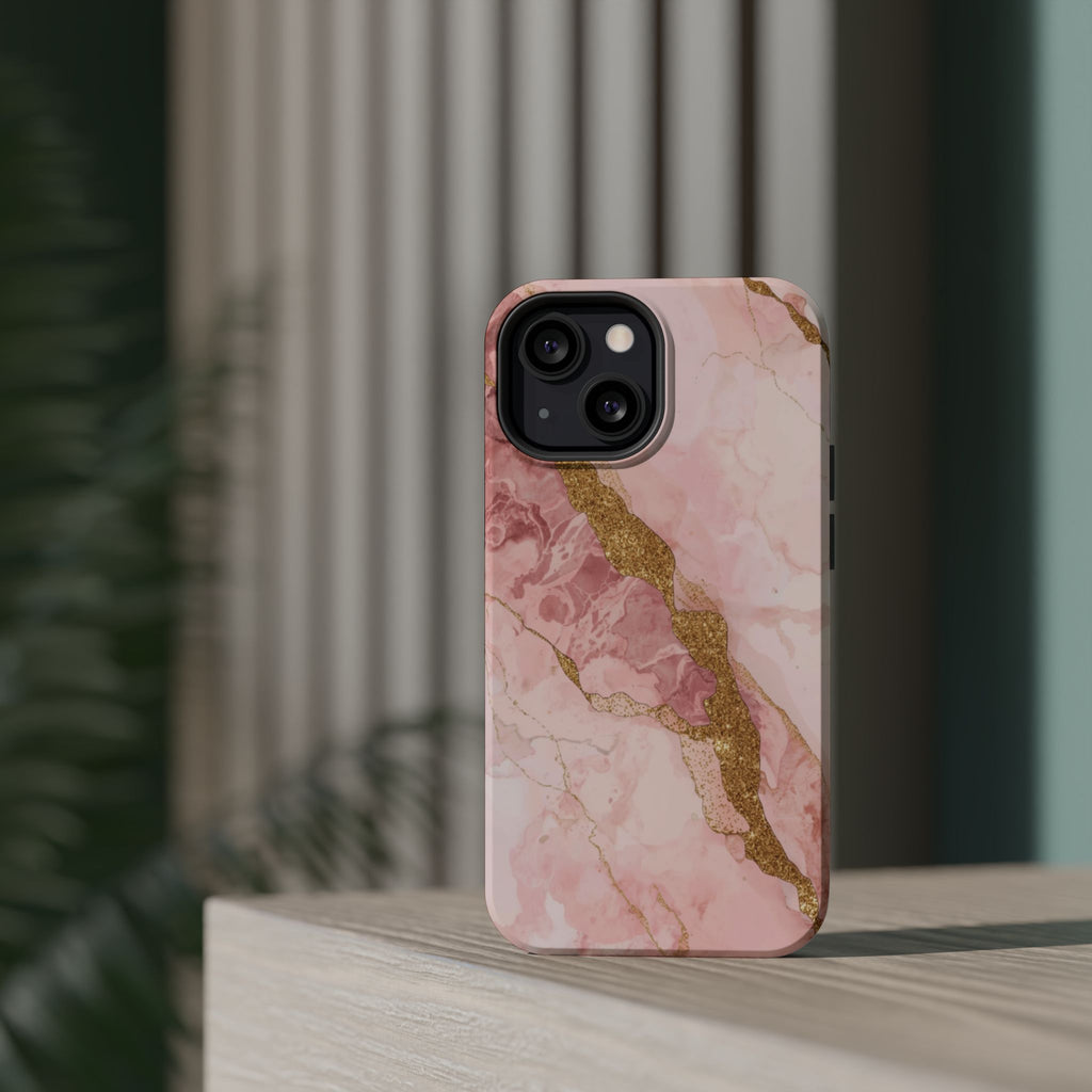 Pink Marble Magnetic Impact-Resistant Phone Case