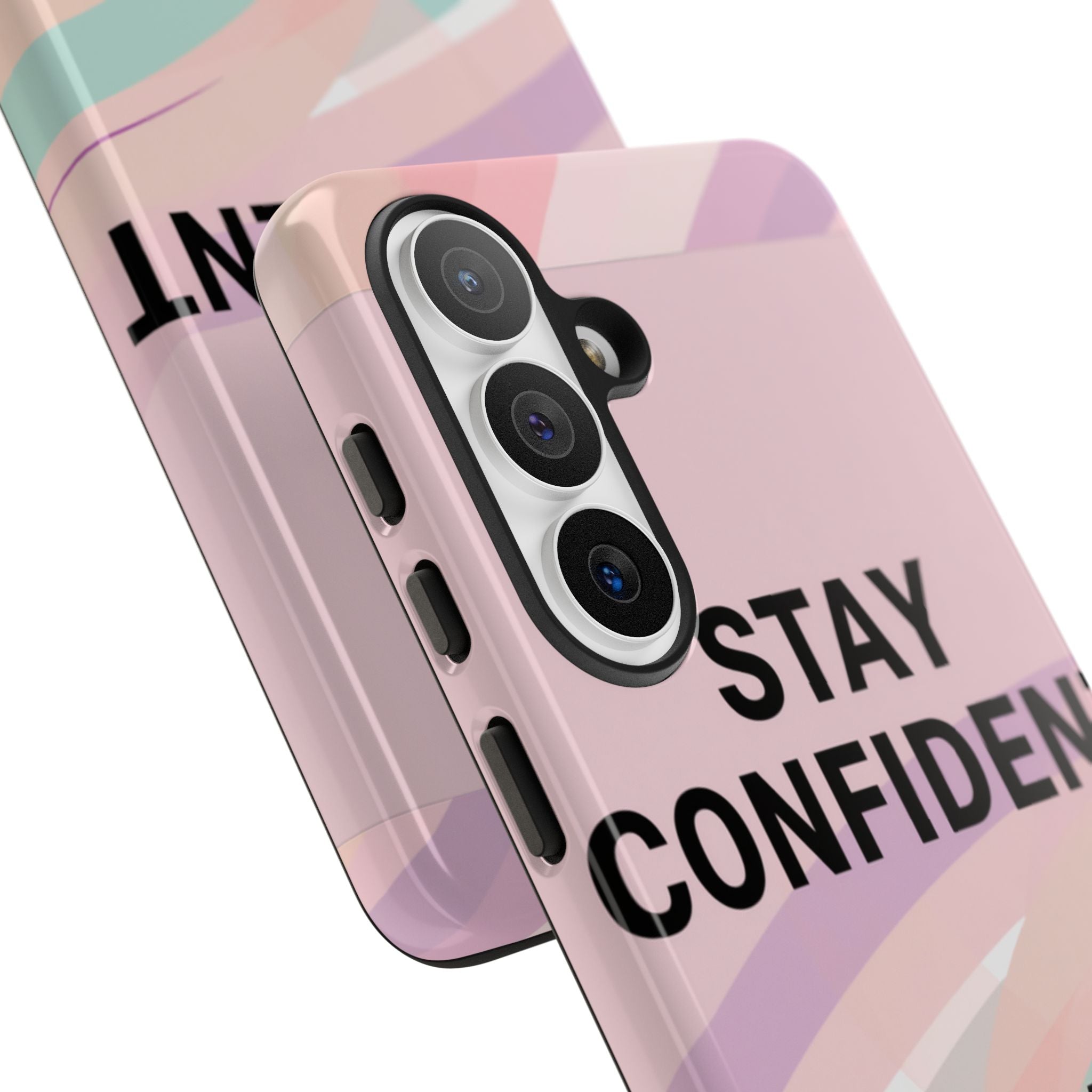 Phone Case - "Stay Confident That Girl Energy" Pink Motivational Protective Case