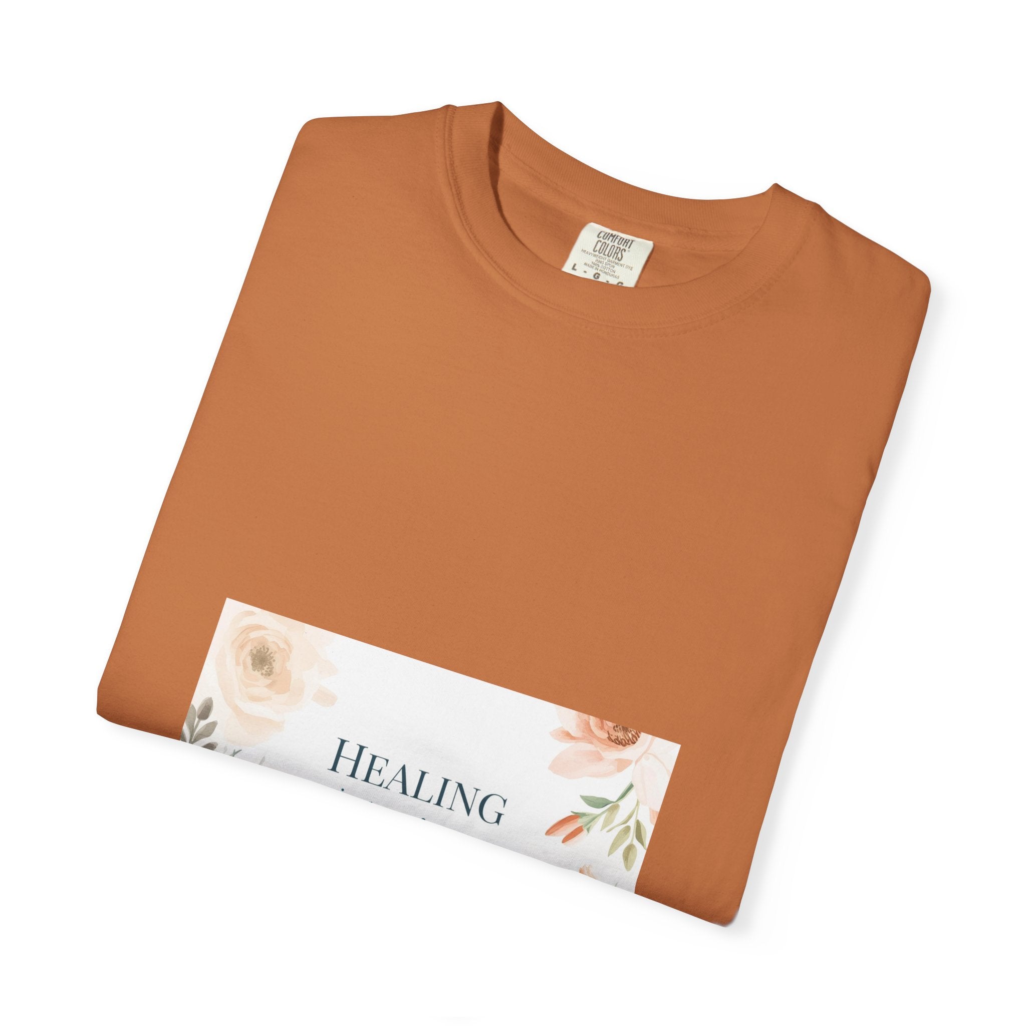 T-Shirt — 'Healing in Progress' Floral Pocket Graphic Tee