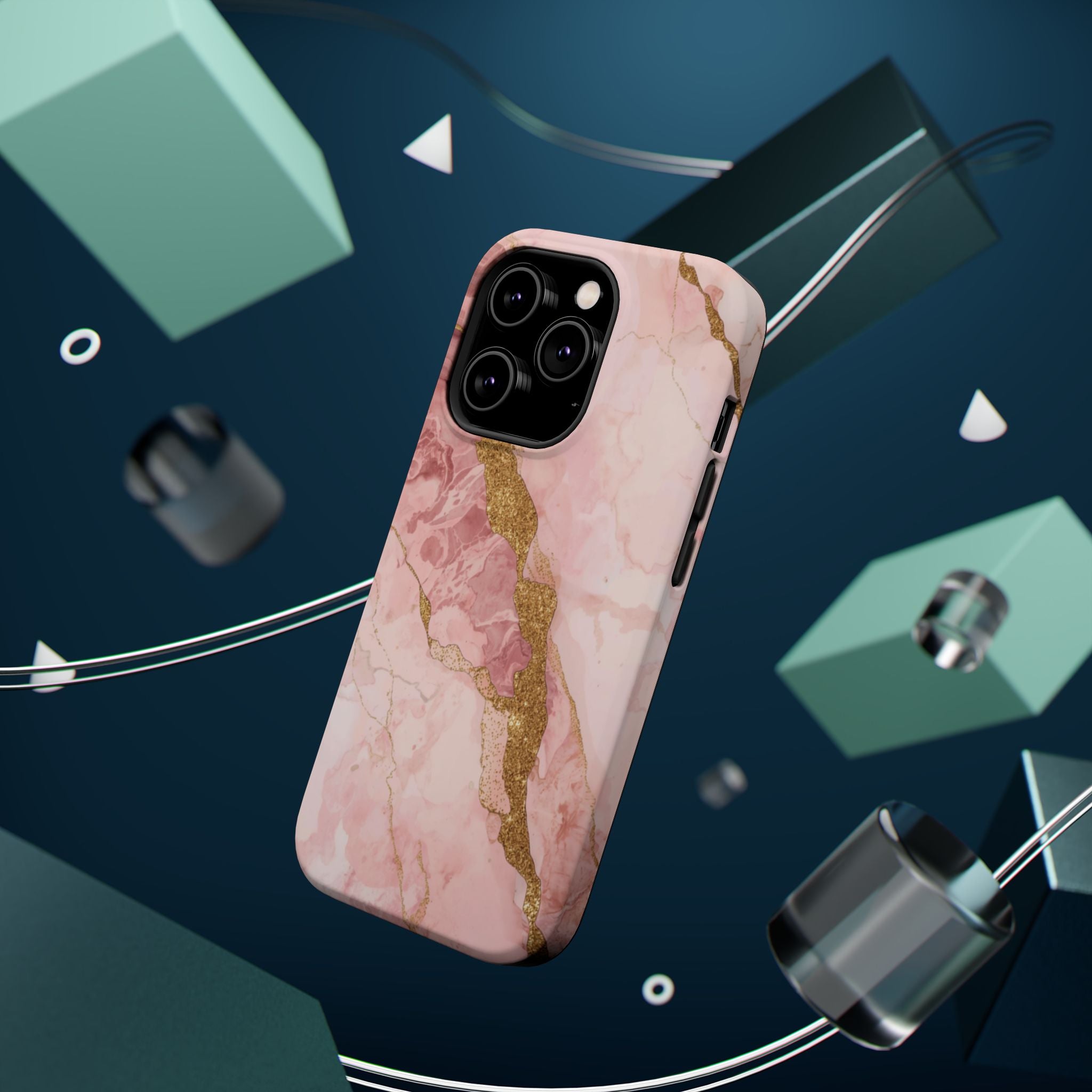 Pink Marble Magnetic Impact-Resistant Phone Case