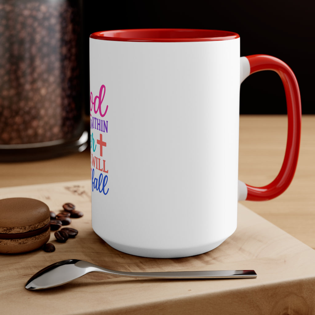 Strawberry & Watermelon Accent Mug — Pink Interior Fruit Pattern Coffee Cup