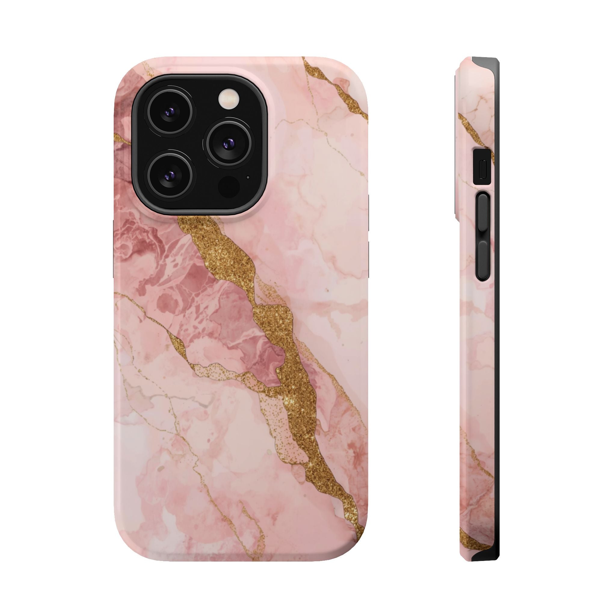 Pink Marble Magnetic Impact-Resistant Phone Case