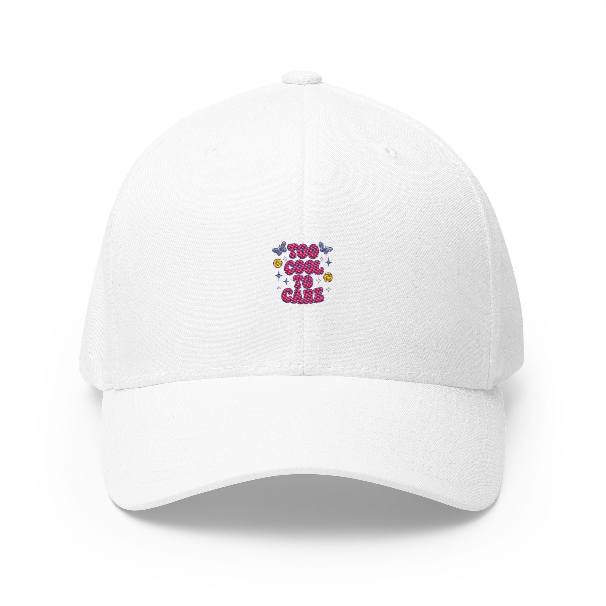 Cute Floral 'Too Cute to Care' Embroidered Cap
