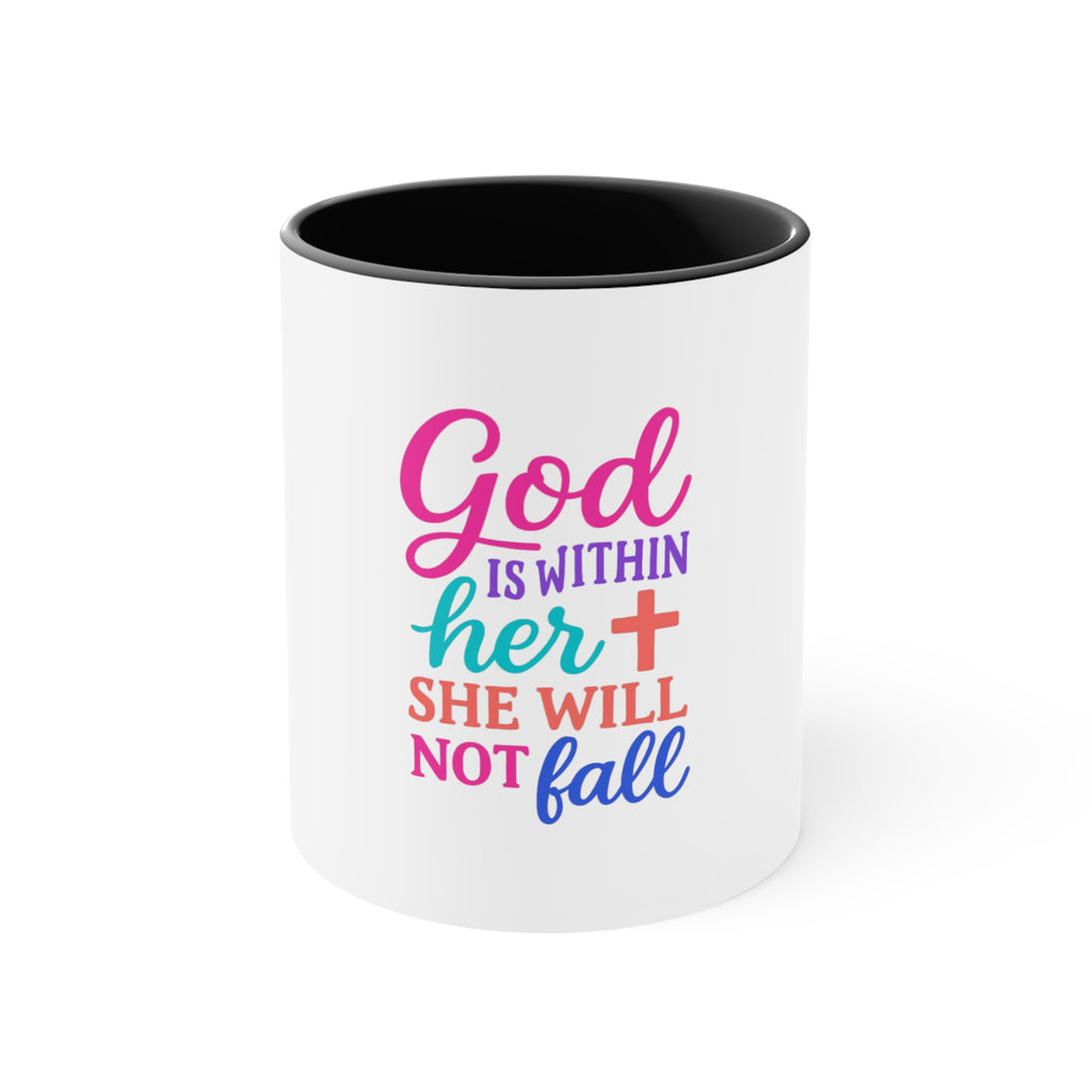 Strawberry & Watermelon Accent Mug — Pink Interior Fruit Pattern Coffee Cup