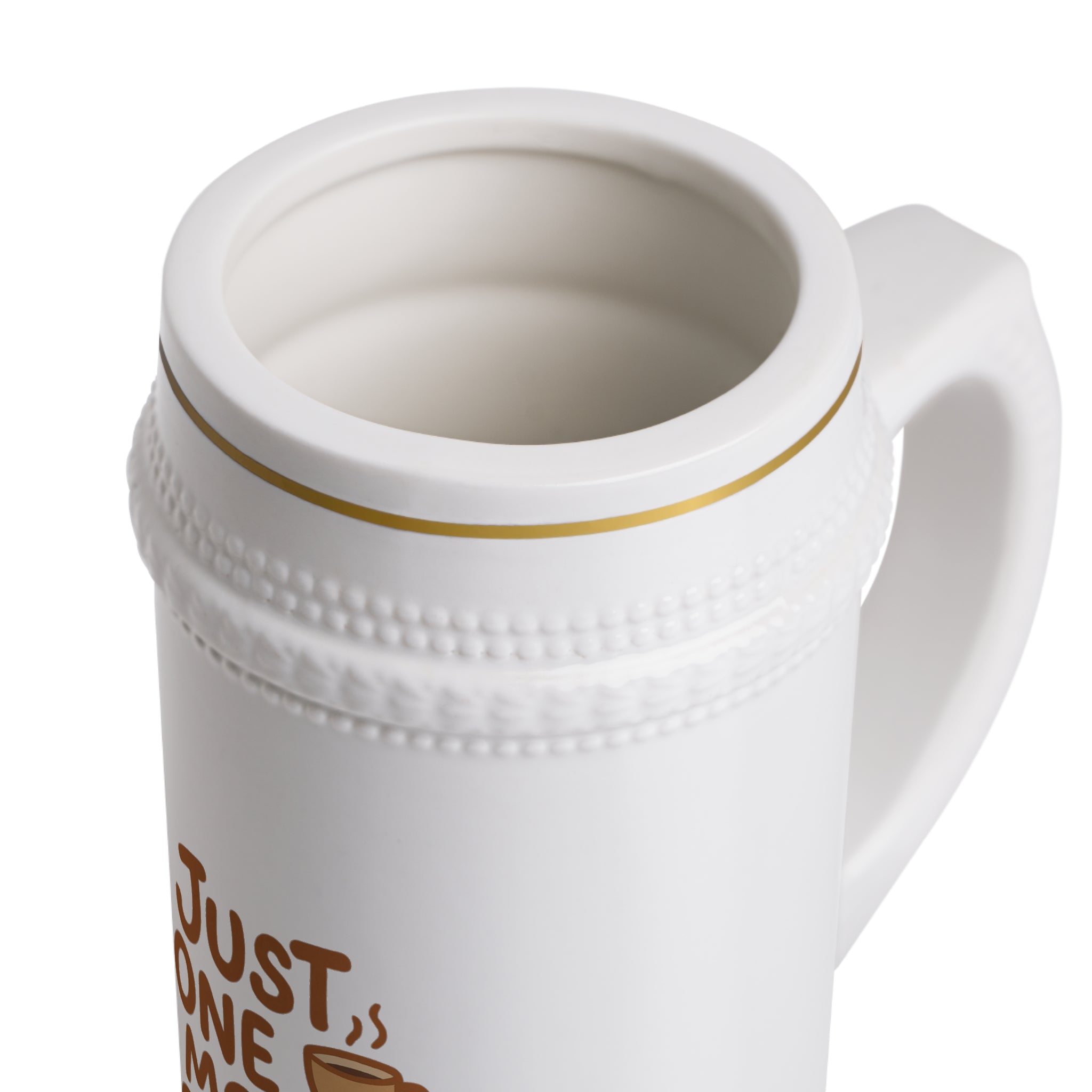 Coffee Stein Mug – “Just One More Coffee” Ceramic Beer Stein for Coffee Lovers