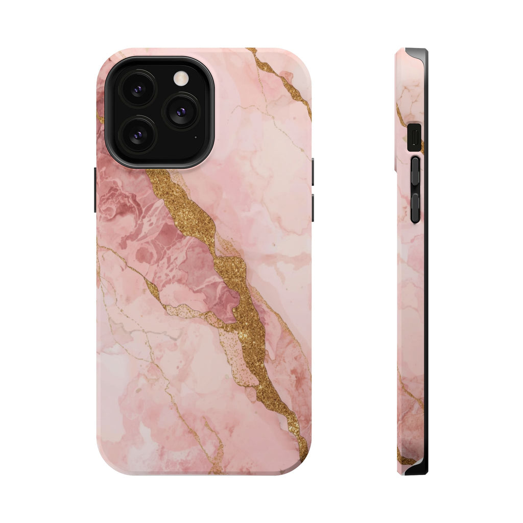 Pink Marble Magnetic Impact-Resistant Phone Case