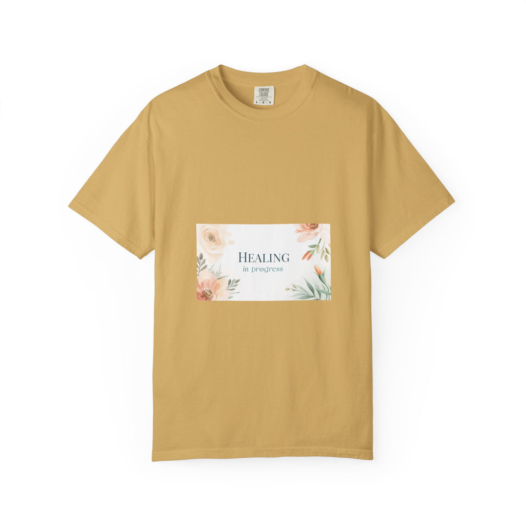 T-Shirt — 'Healing in Progress' Floral Pocket Graphic Tee