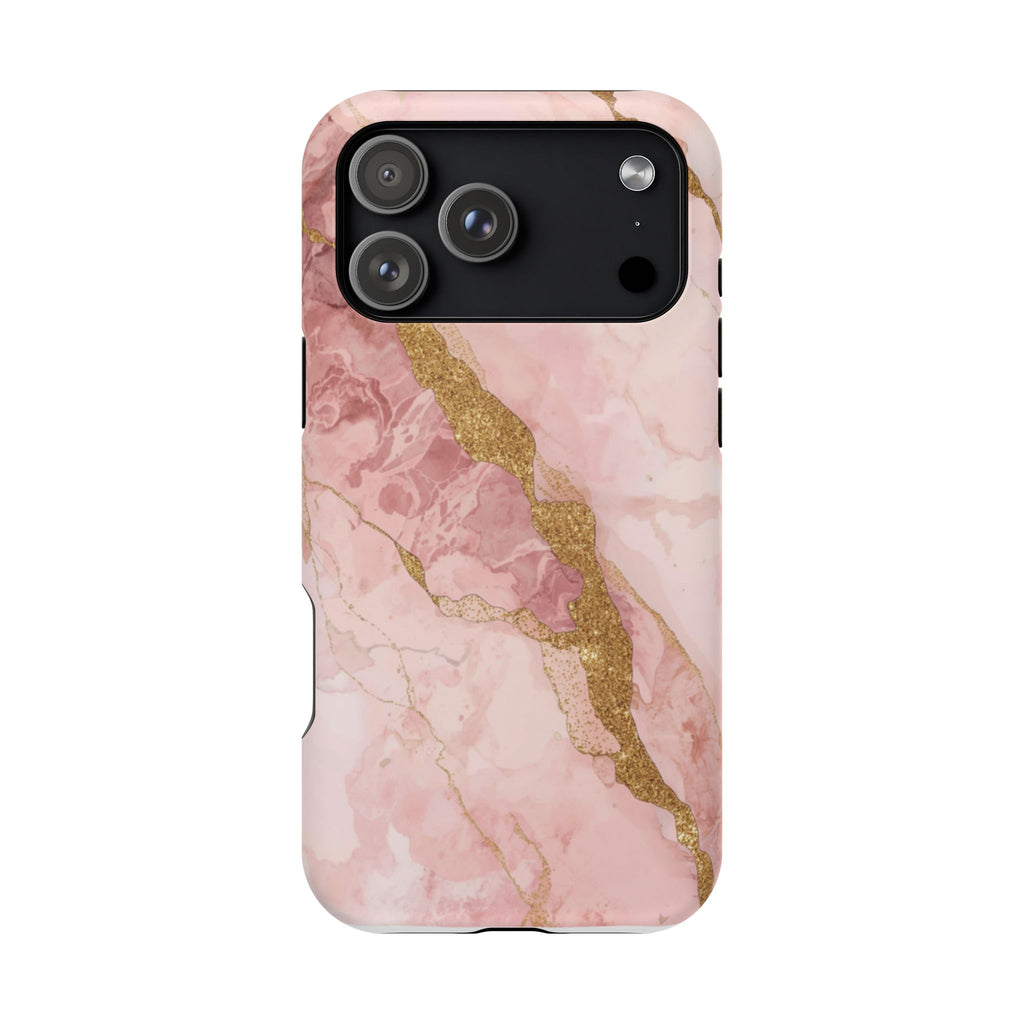 Pink Marble Magnetic Impact-Resistant Phone Case