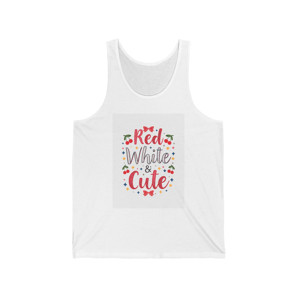 Red, White & Cute Tank Top — Patriotic 4th of July Graphic Tank
