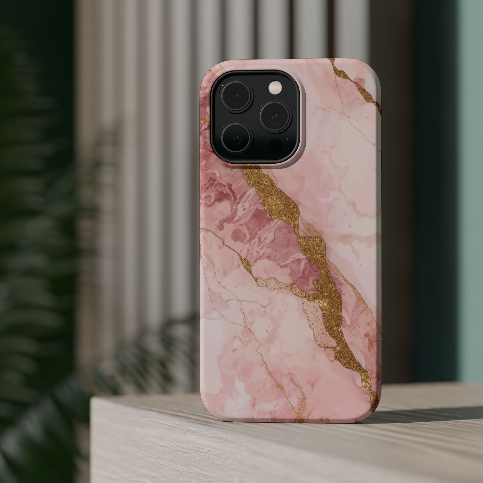 Pink Marble Magnetic Impact-Resistant Phone Case
