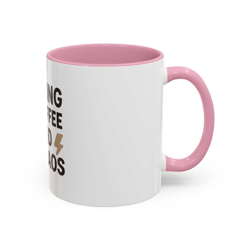 Running on Coffee and Chaos Mug (11oz/15oz) — Funny Coffee Cup for Busy Moms & Professionals