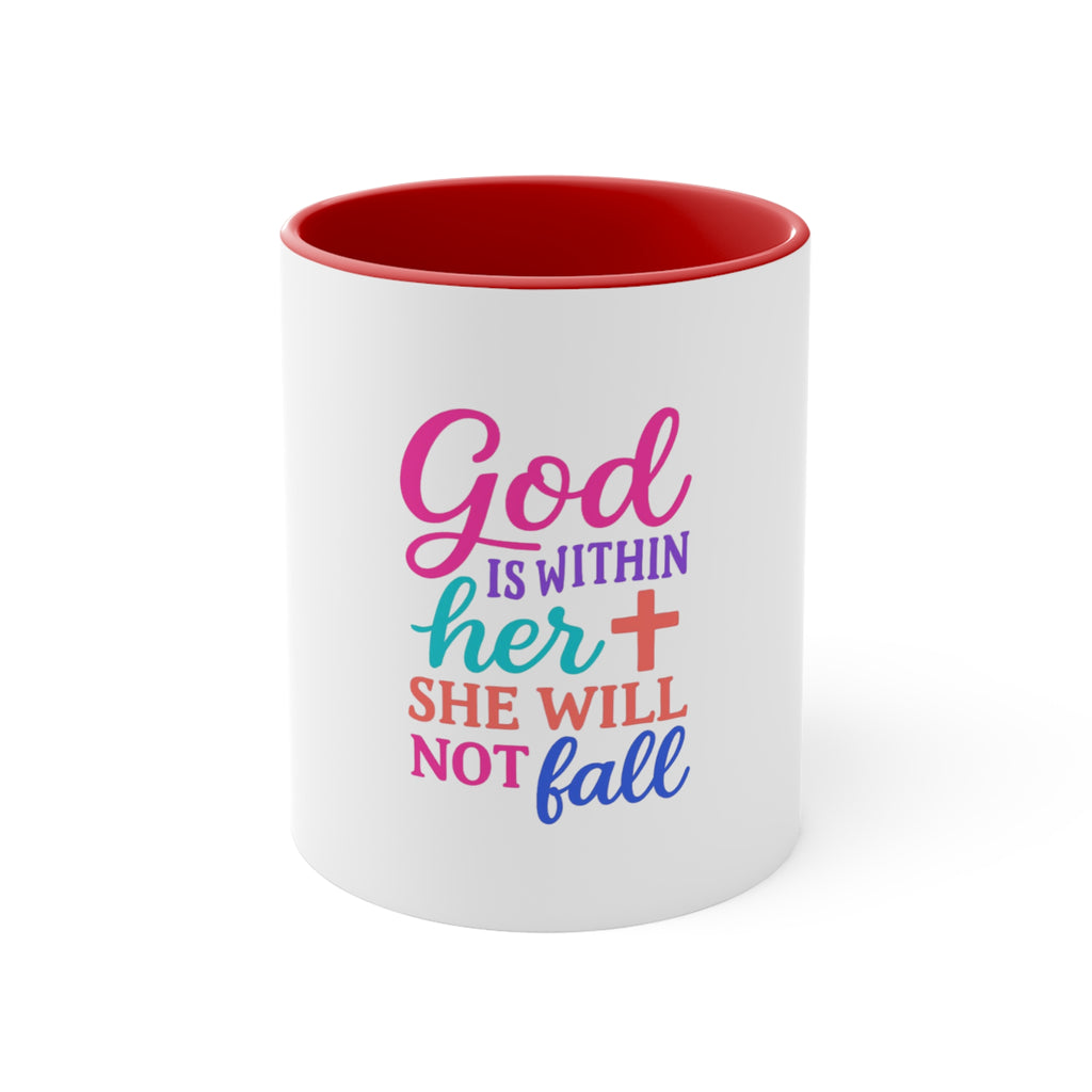Strawberry & Watermelon Accent Mug — Pink Interior Fruit Pattern Coffee Cup