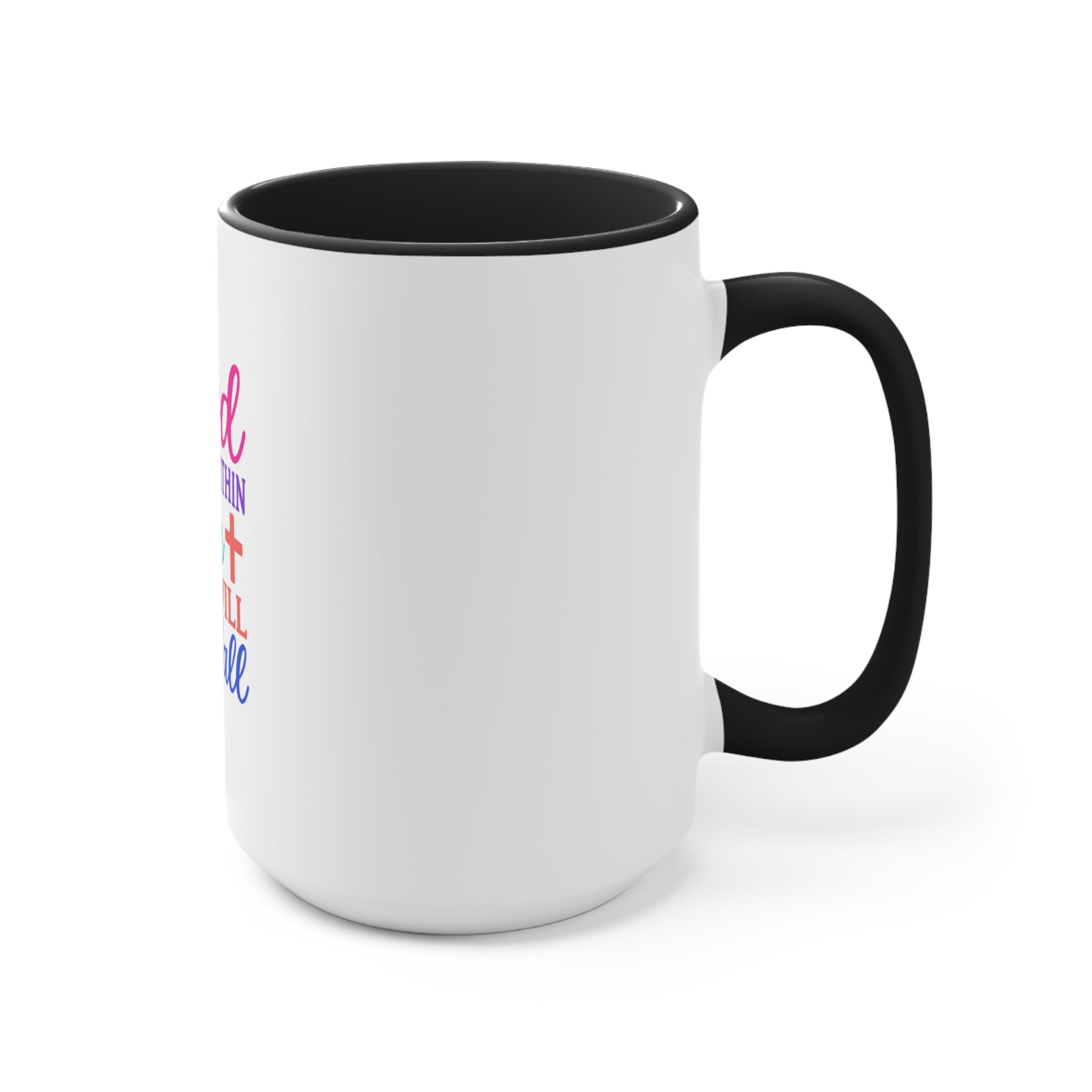 Strawberry & Watermelon Accent Mug — Pink Interior Fruit Pattern Coffee Cup