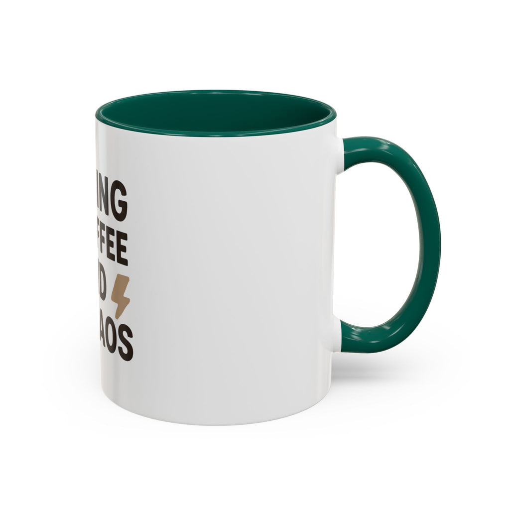 Running on Coffee and Chaos Mug (11oz/15oz) — Funny Coffee Cup for Busy Moms & Professionals