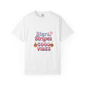Patriotic Cowboy Boots T-Shirt — "Stars, Stripes, Good Vibes" 4th of July Tee