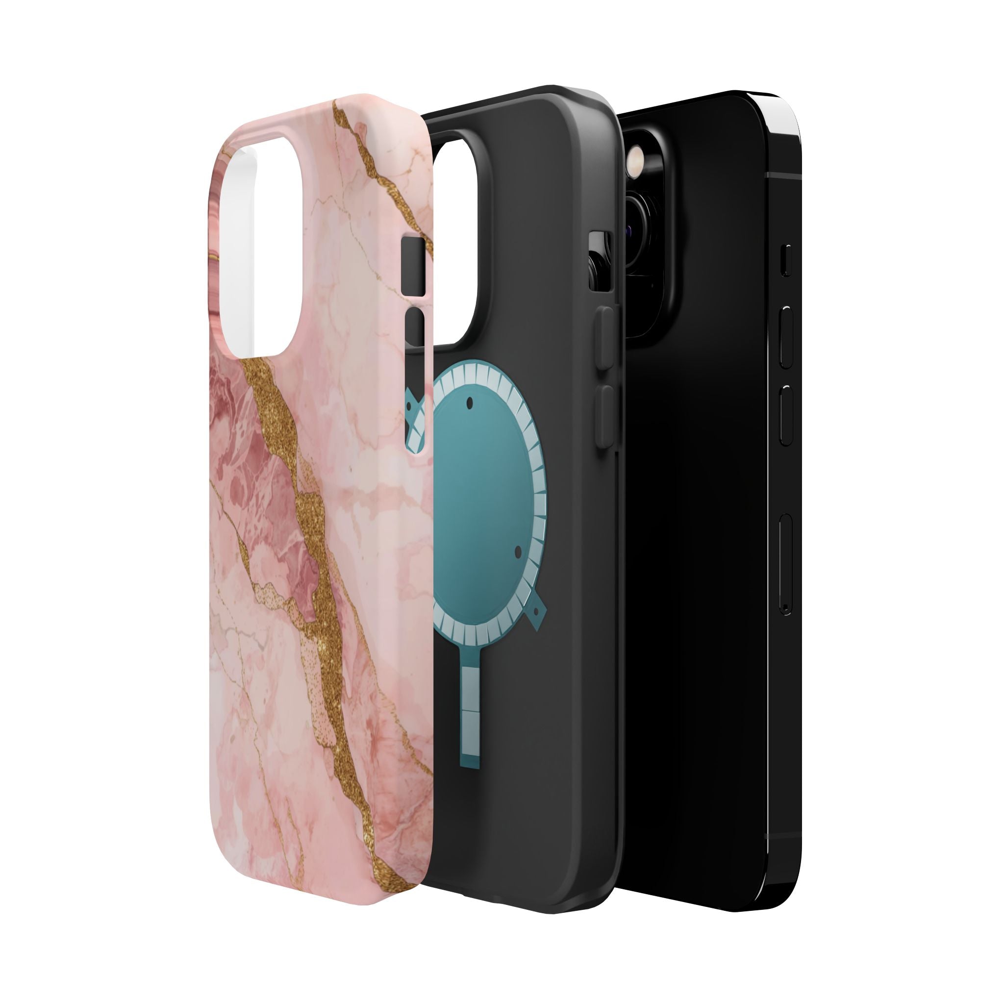Pink Marble Magnetic Impact-Resistant Phone Case