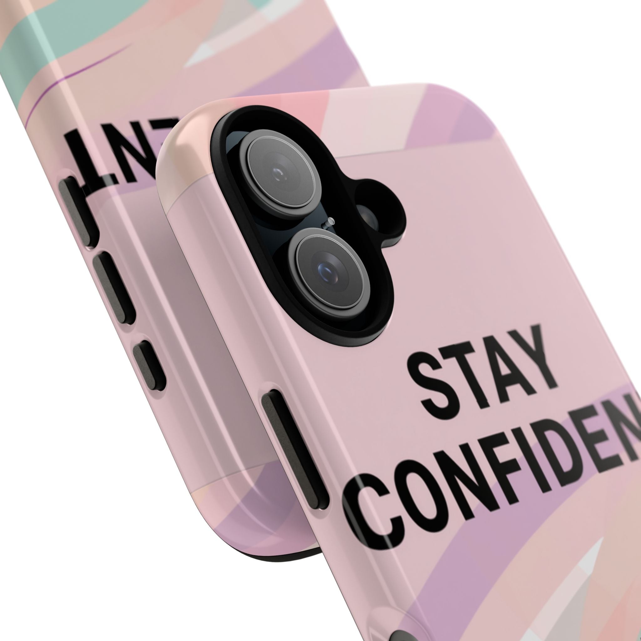 Phone Case - "Stay Confident That Girl Energy" Pink Motivational Protective Case