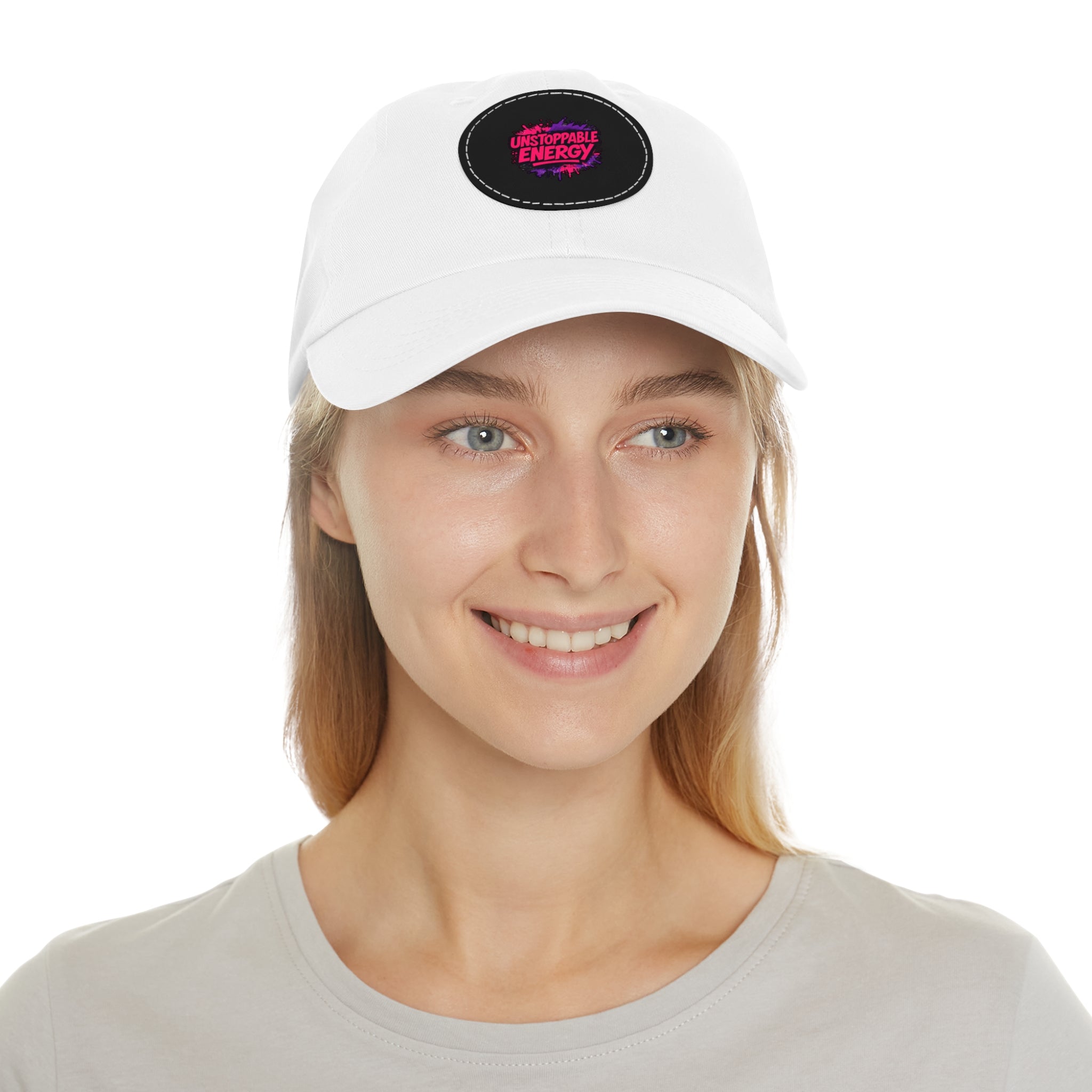 Dad Hat — 'Unstoppable Energy' Leather Patch Cap