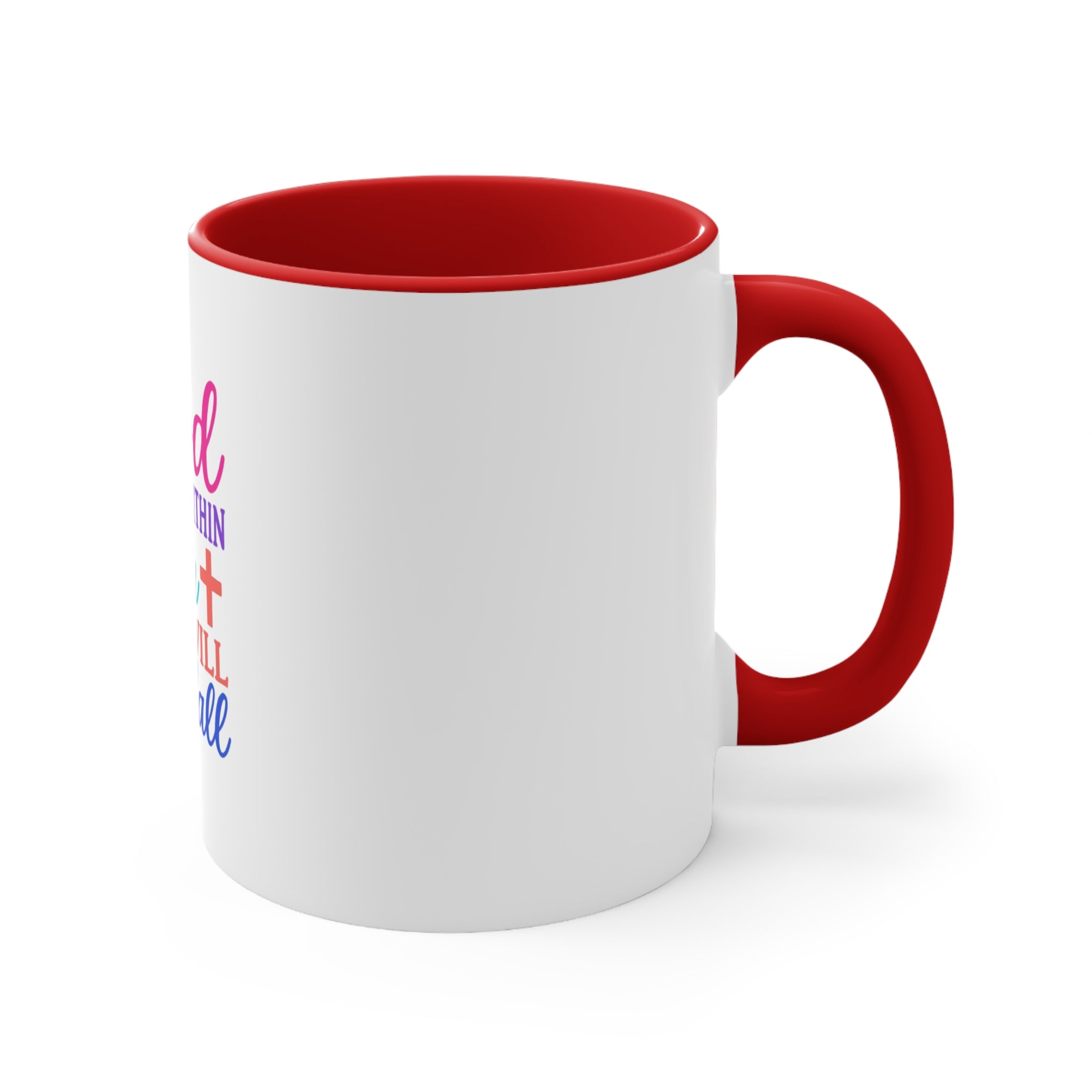 Strawberry & Watermelon Accent Mug — Pink Interior Fruit Pattern Coffee Cup