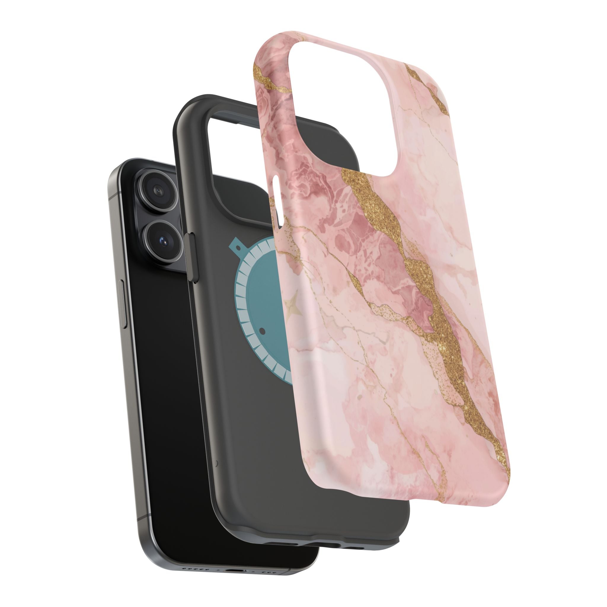 Pink Marble Magnetic Impact-Resistant Phone Case