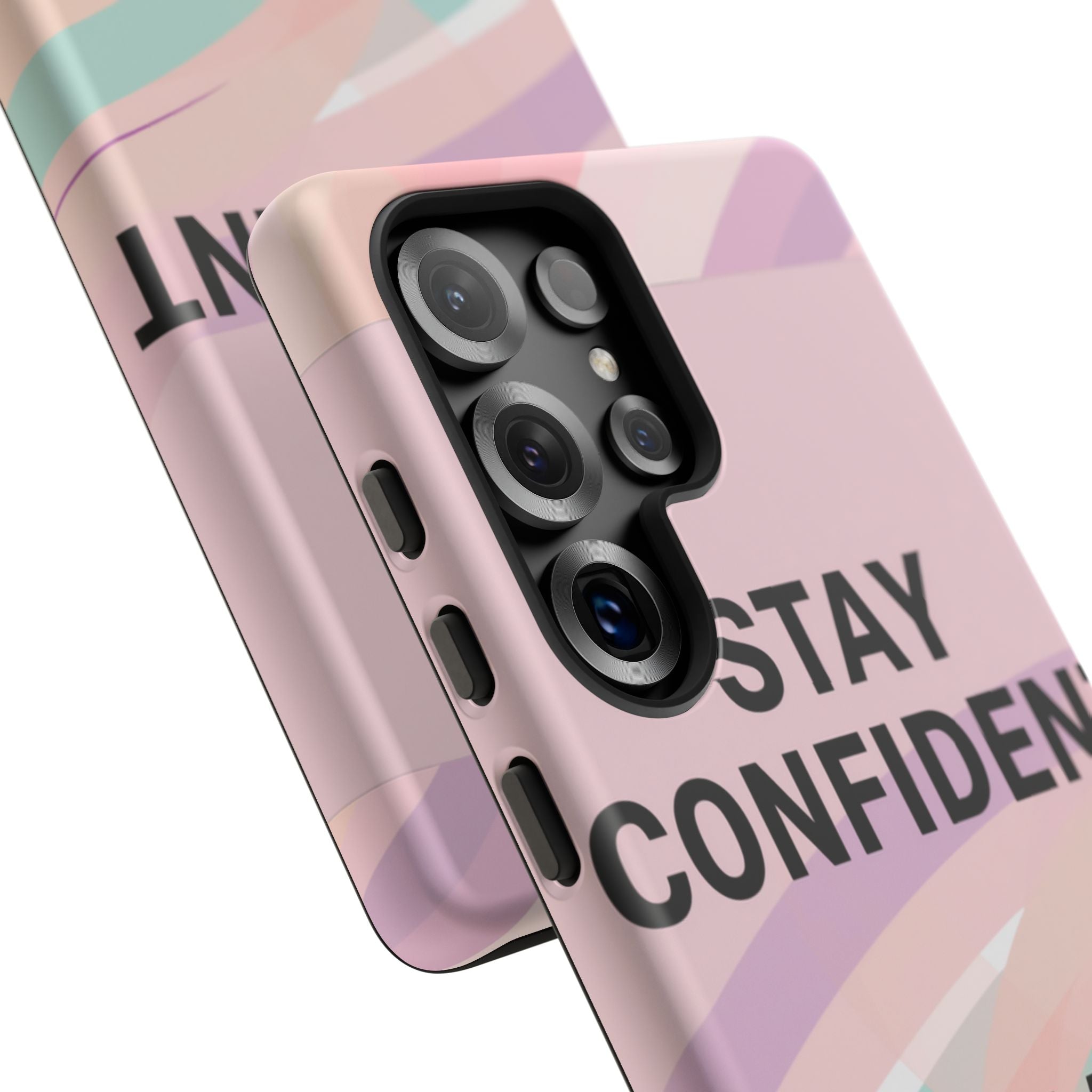 Phone Case - "Stay Confident That Girl Energy" Pink Motivational Protective Case