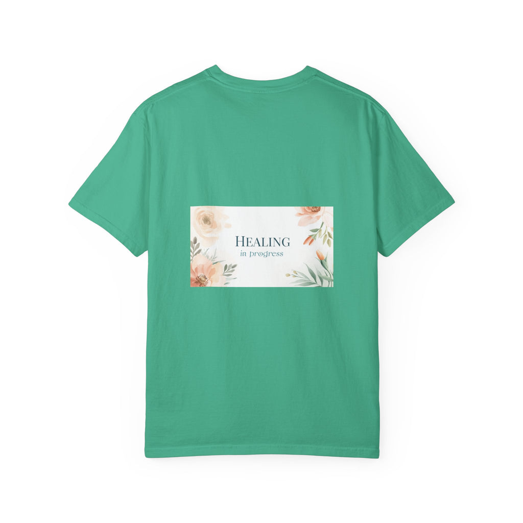 T-Shirt — 'Healing in Progress' Floral Pocket Graphic Tee