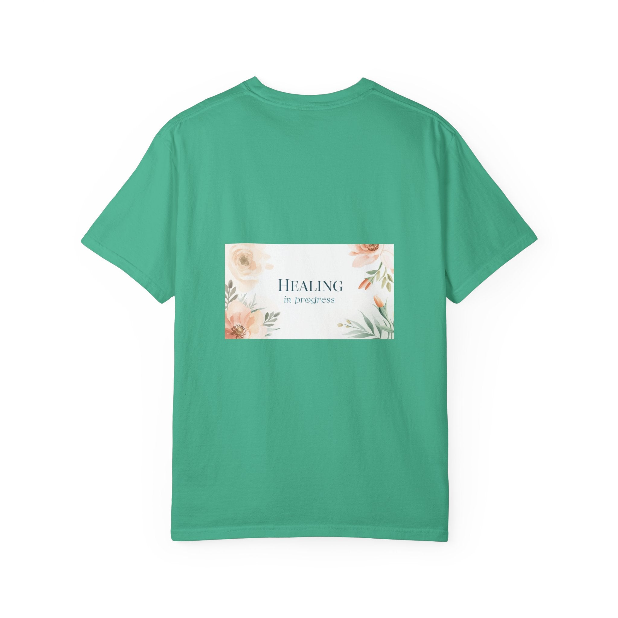 T-Shirt — 'Healing in Progress' Floral Pocket Graphic Tee