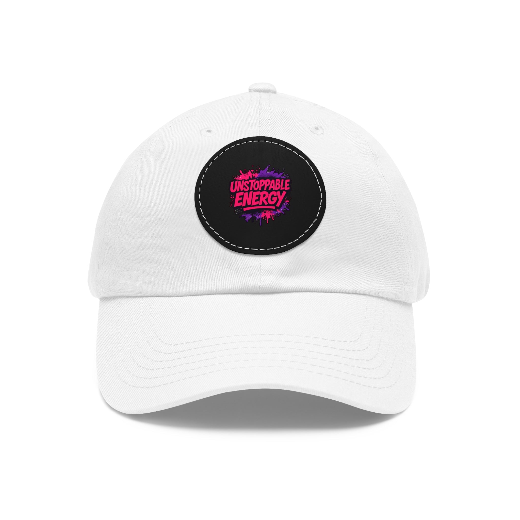 Dad Hat — 'Unstoppable Energy' Leather Patch Cap