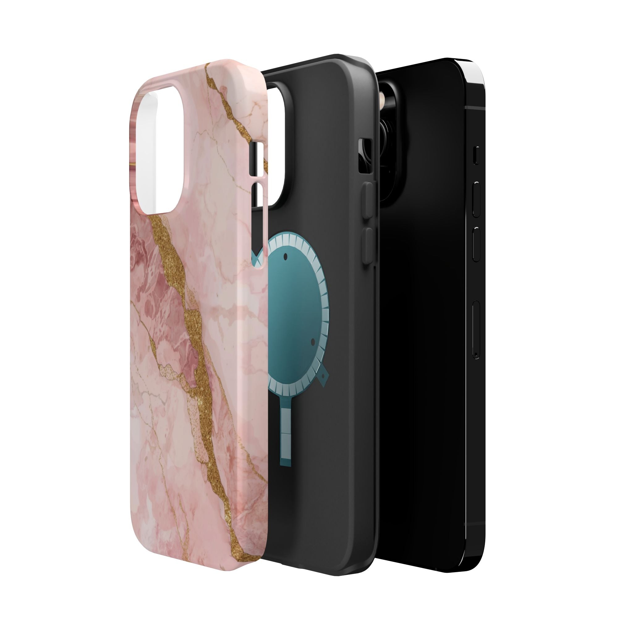 Pink Marble Magnetic Impact-Resistant Phone Case