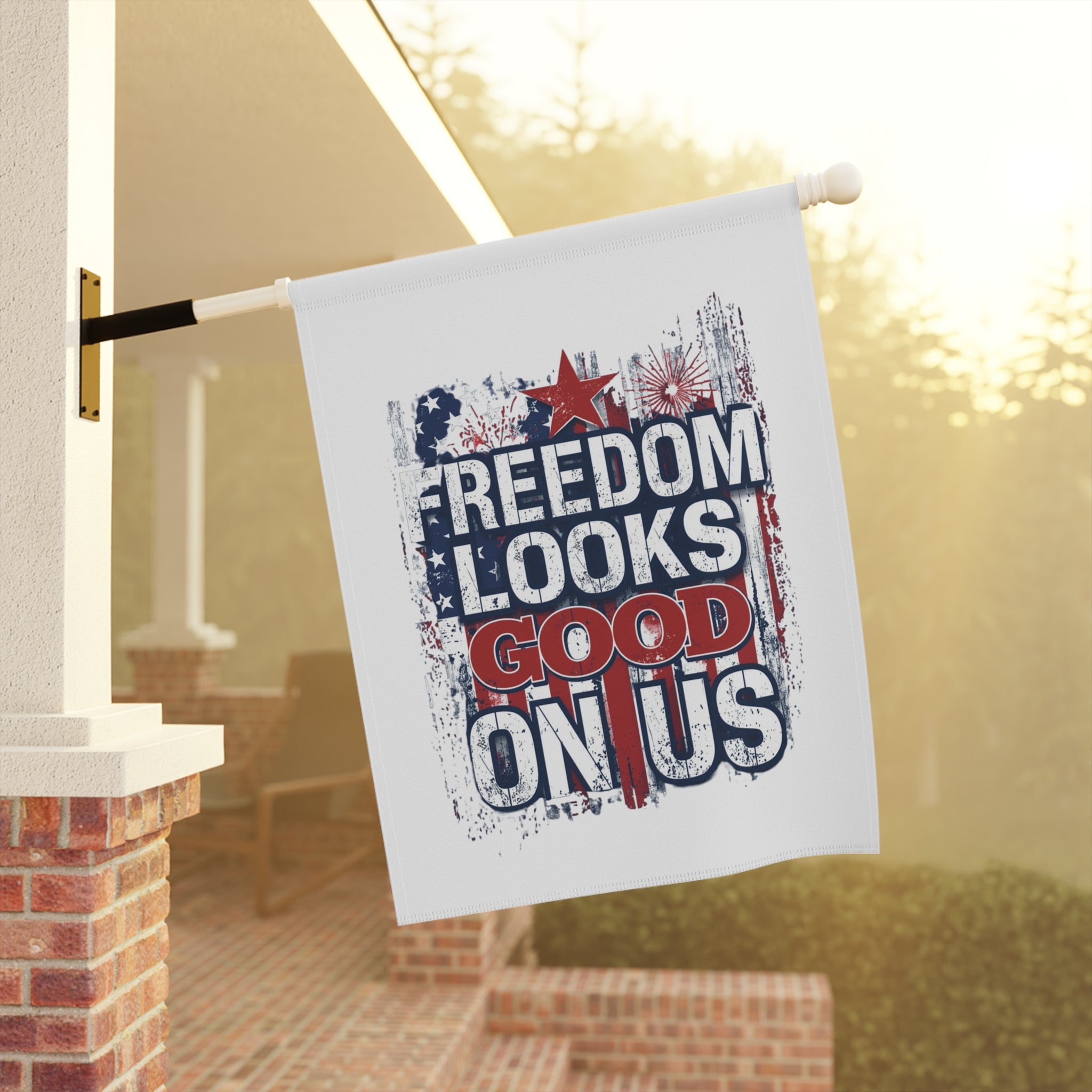 Patriotic Floral 'Sweet Land of Liberty' Garden Flag
