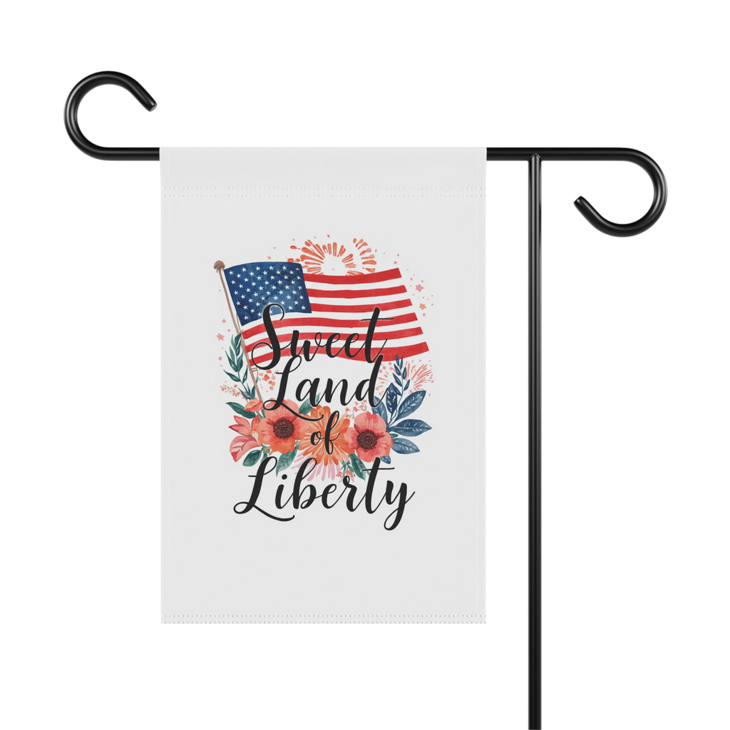 Patriotic Floral 'Sweet Land of Liberty' Garden Flag