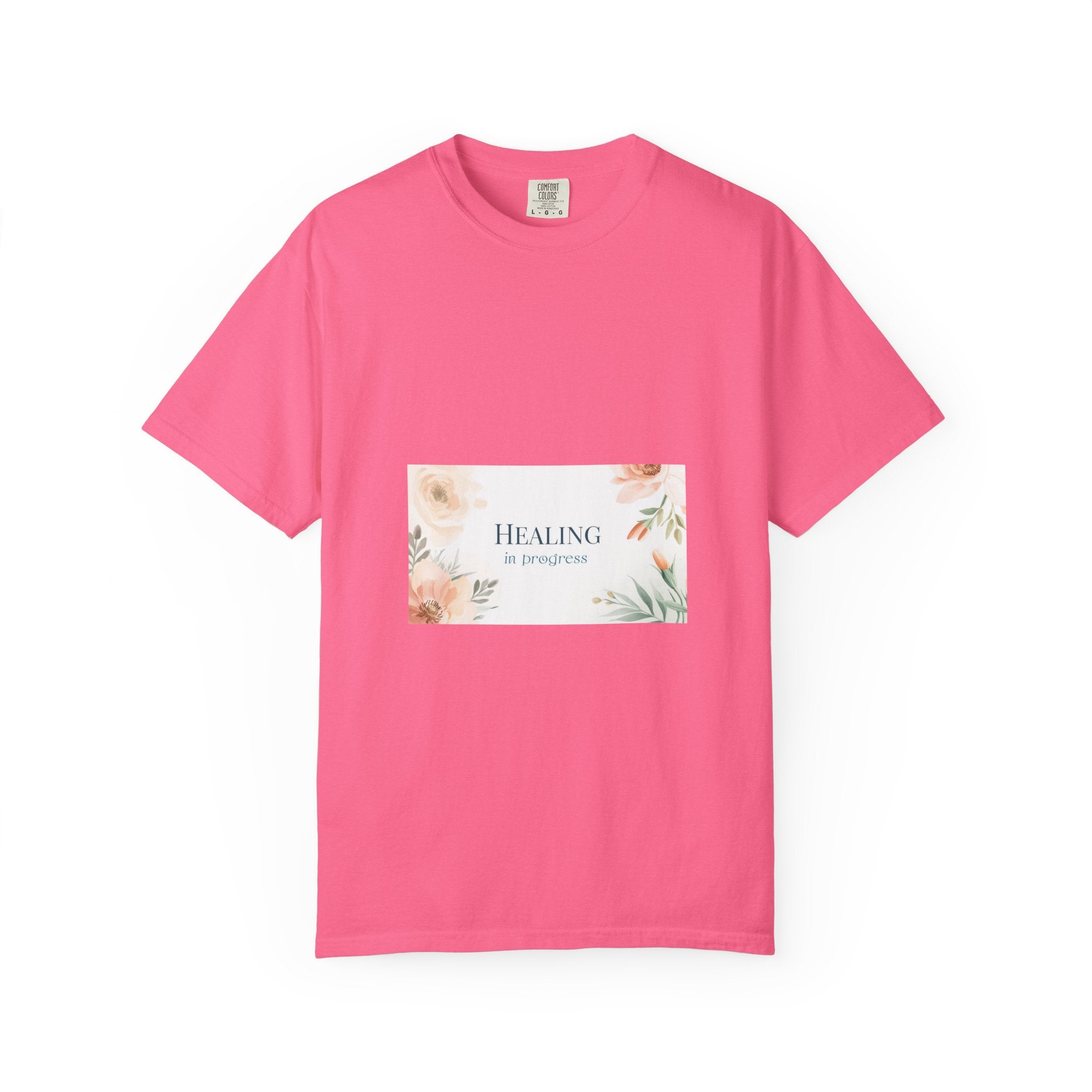 T-Shirt — 'Healing in Progress' Floral Pocket Graphic Tee
