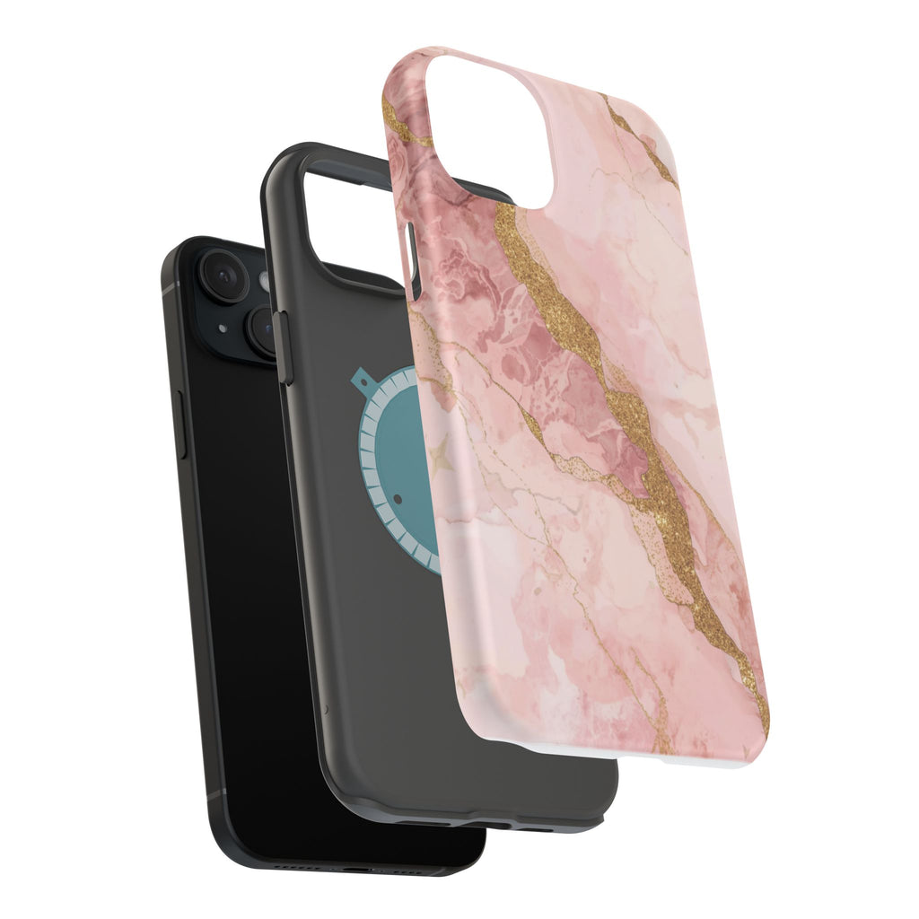 Pink Marble Magnetic Impact-Resistant Phone Case