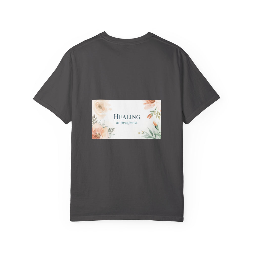 T-Shirt — 'Healing in Progress' Floral Pocket Graphic Tee