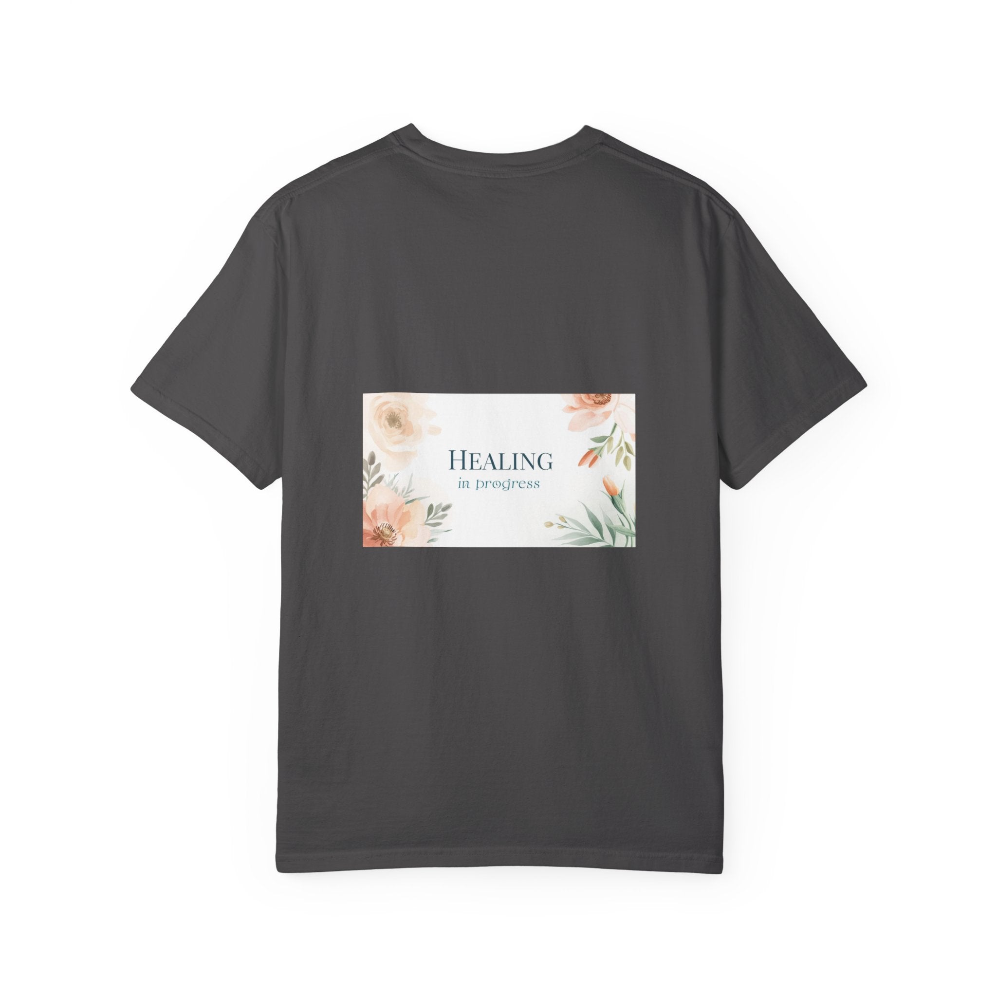T-Shirt — 'Healing in Progress' Floral Pocket Graphic Tee