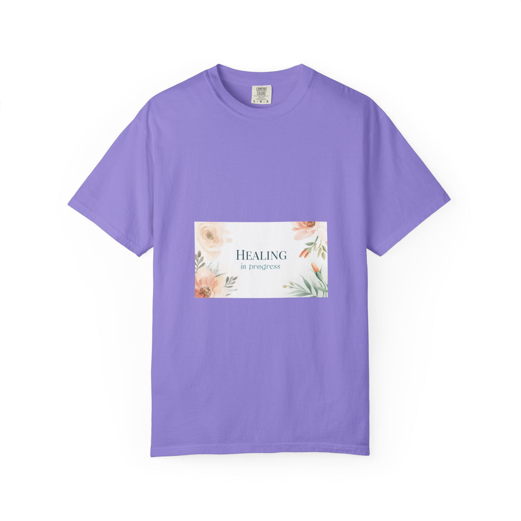 T-Shirt — 'Healing in Progress' Floral Pocket Graphic Tee