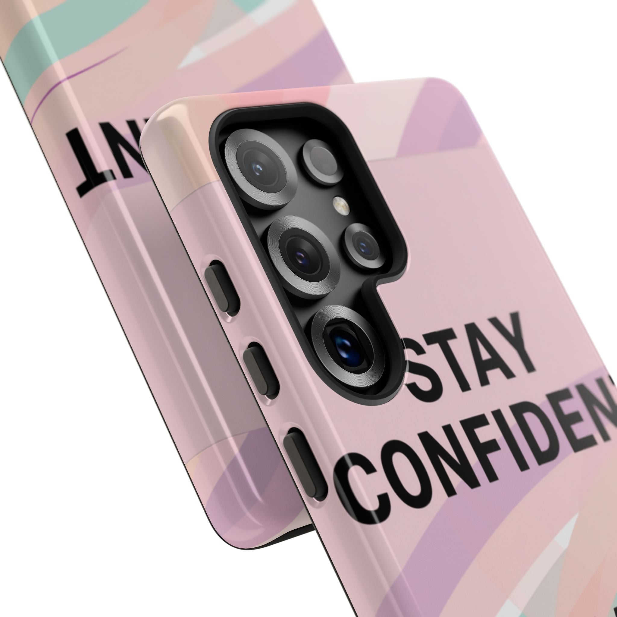 Phone Case - "Stay Confident That Girl Energy" Pink Motivational Protective Case