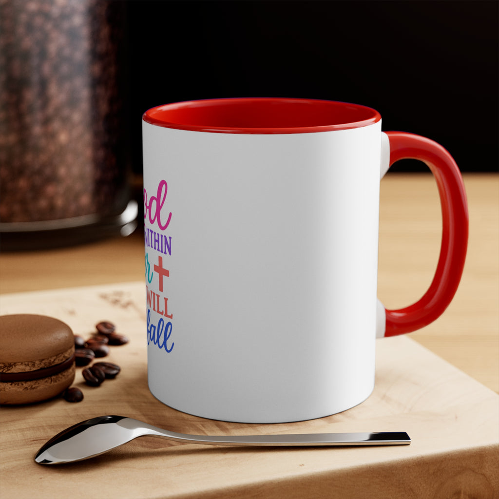 Strawberry & Watermelon Accent Mug — Pink Interior Fruit Pattern Coffee Cup