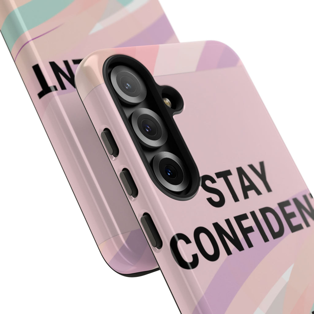Phone Case - "Stay Confident That Girl Energy" Pink Motivational Protective Case