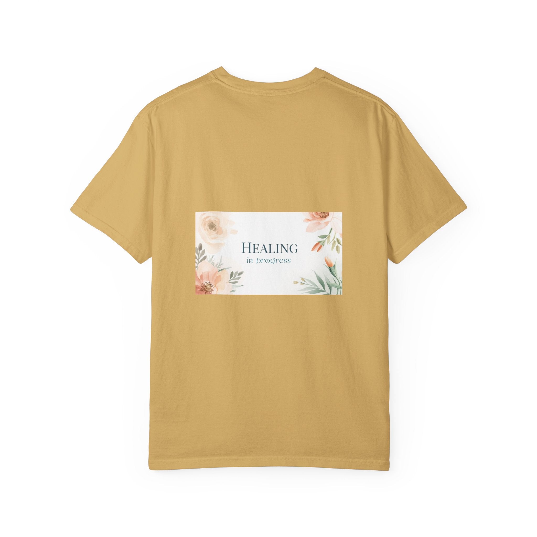 T-Shirt — 'Healing in Progress' Floral Pocket Graphic Tee