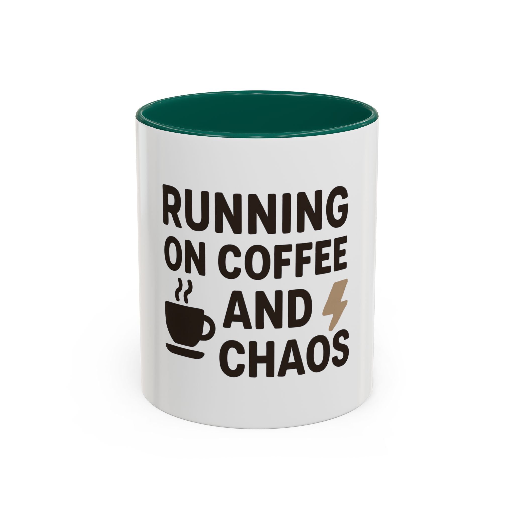 Running on Coffee and Chaos Mug (11oz/15oz) — Funny Coffee Cup for Busy Moms & Professionals