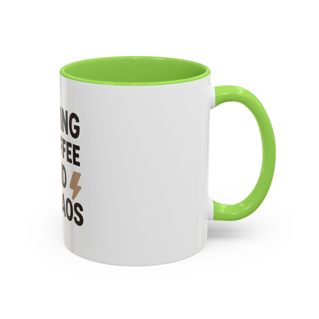 Running on Coffee and Chaos Mug (11oz/15oz) — Funny Coffee Cup for Busy Moms & Professionals