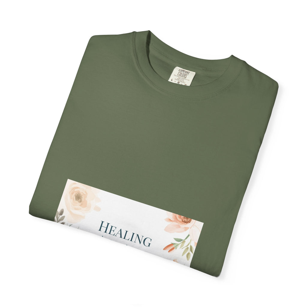 T-Shirt — 'Healing in Progress' Floral Pocket Graphic Tee