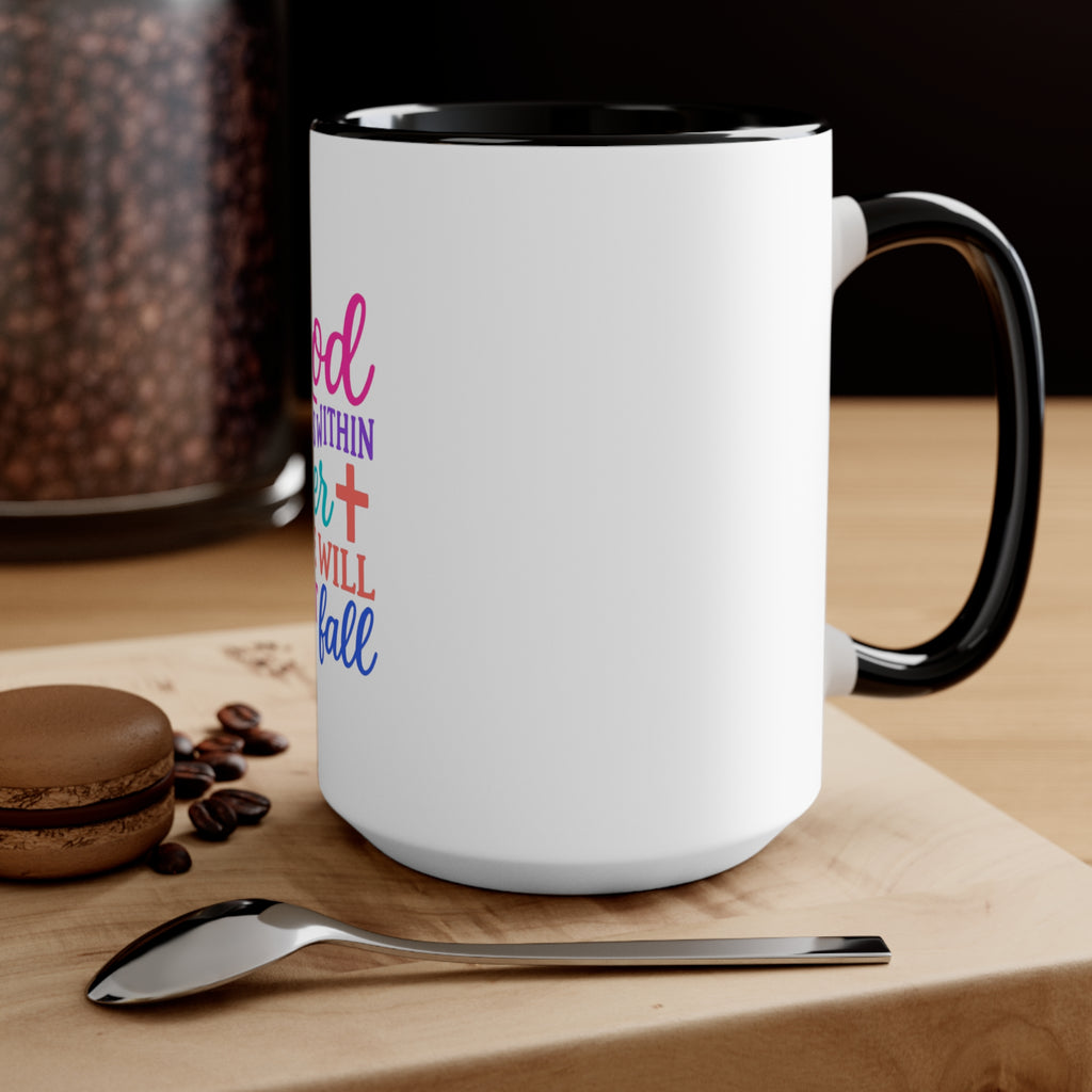 Strawberry & Watermelon Accent Mug — Pink Interior Fruit Pattern Coffee Cup