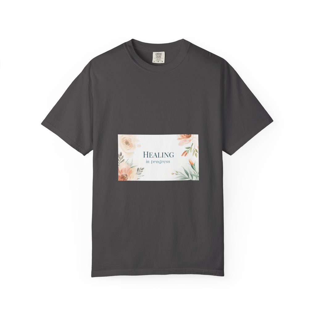 T-Shirt — 'Healing in Progress' Floral Pocket Graphic Tee