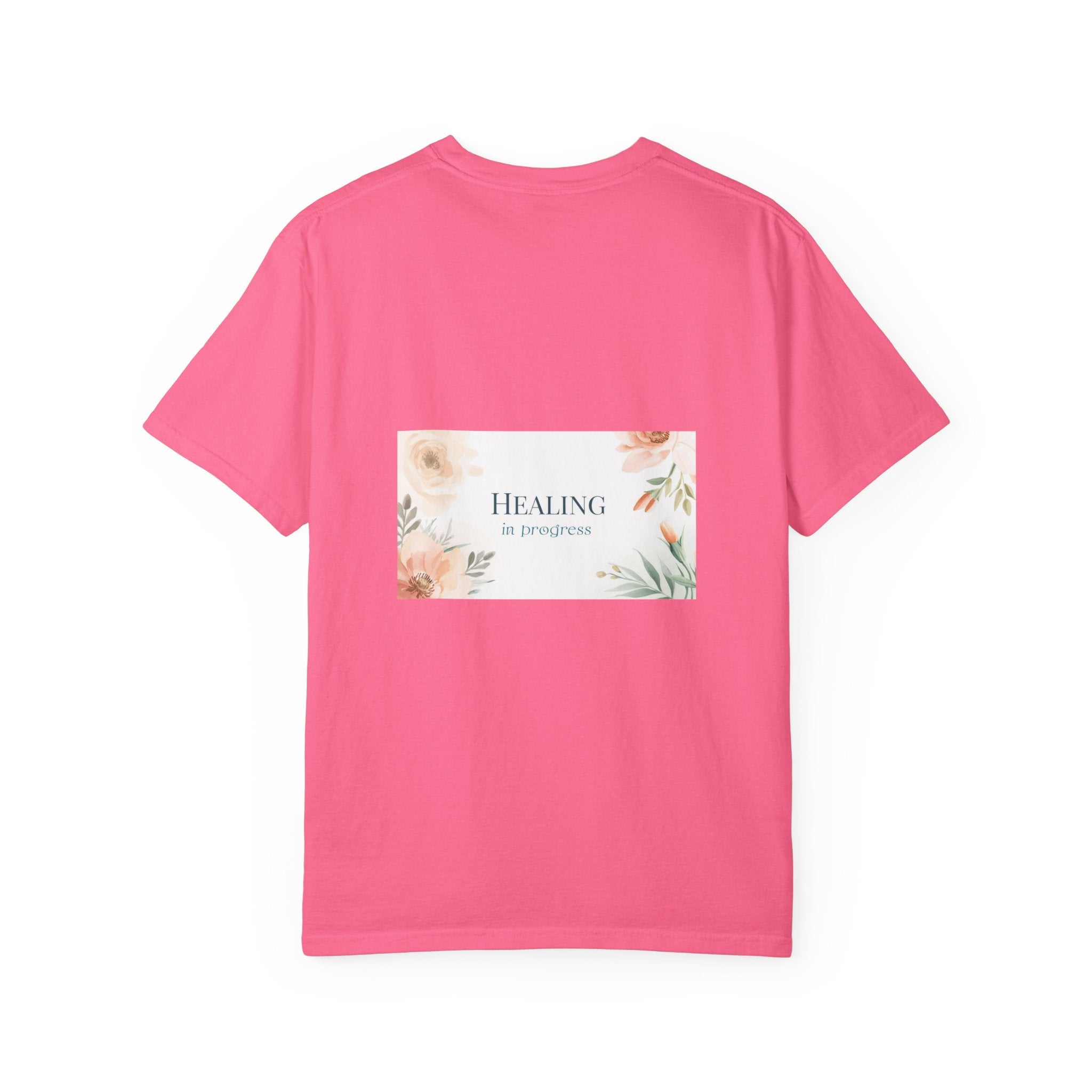 T-Shirt — 'Healing in Progress' Floral Pocket Graphic Tee