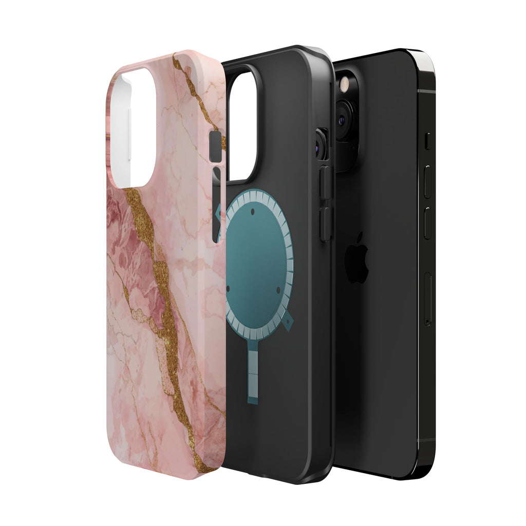 Pink Marble Magnetic Impact-Resistant Phone Case