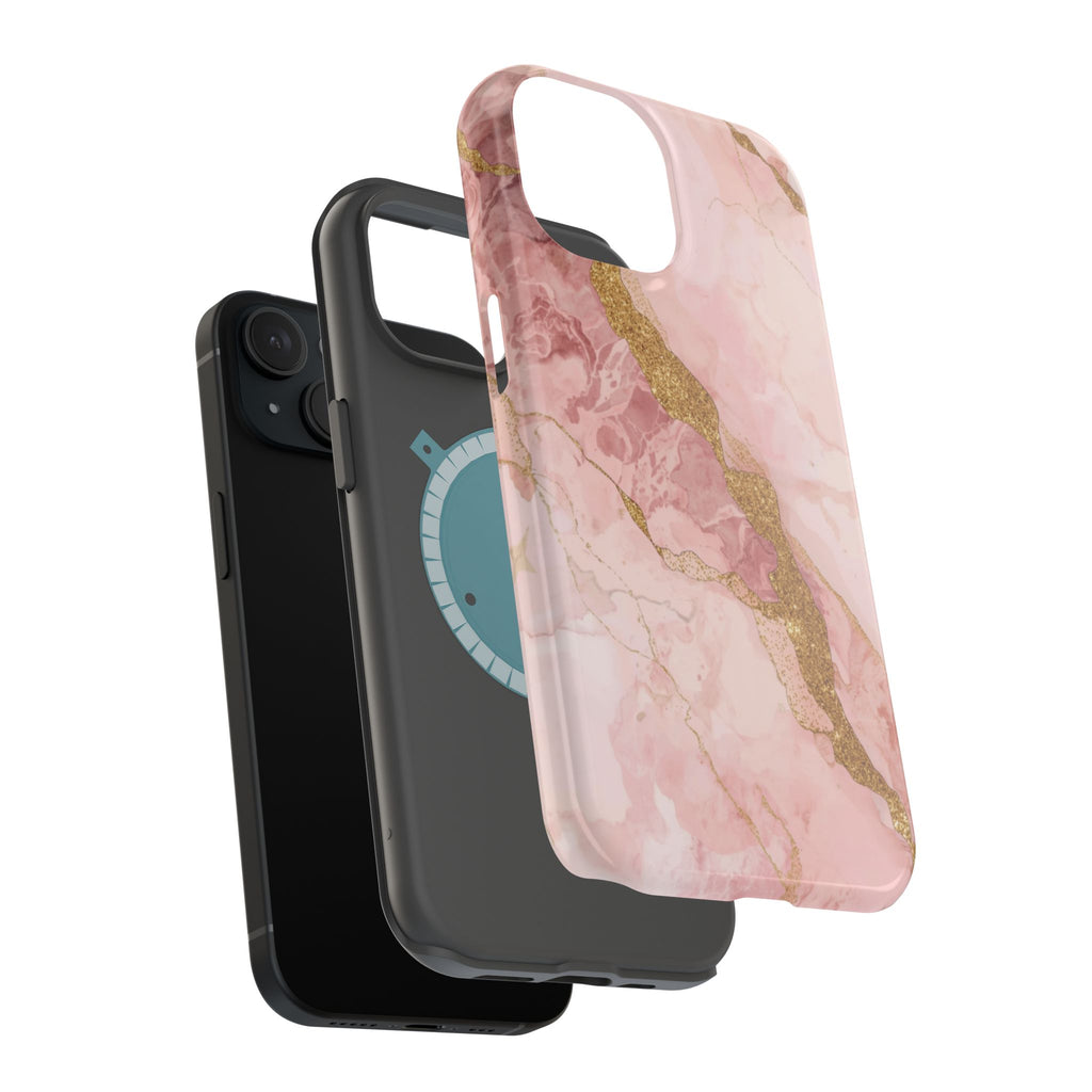 Pink Marble Magnetic Impact-Resistant Phone Case