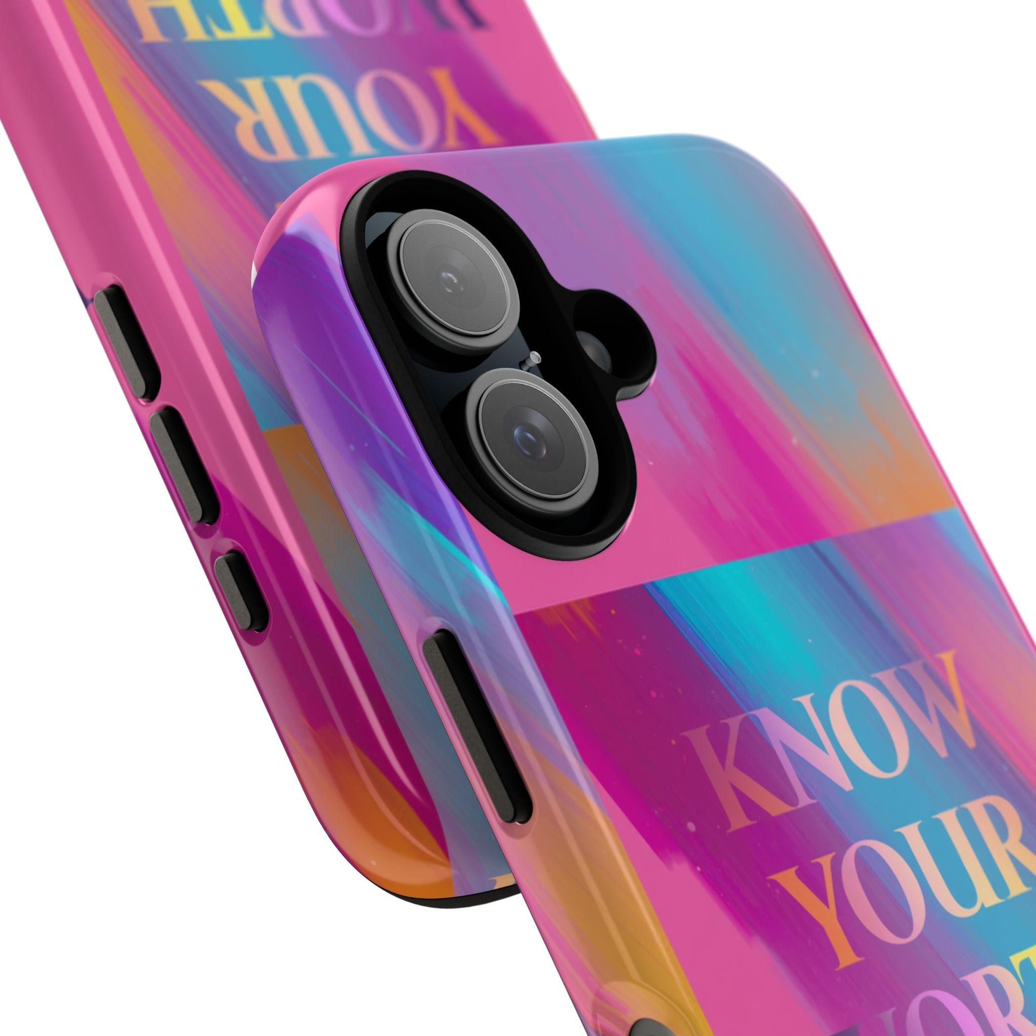 Know Your Worth Phone Case — Colorful Motivational Tough Case
